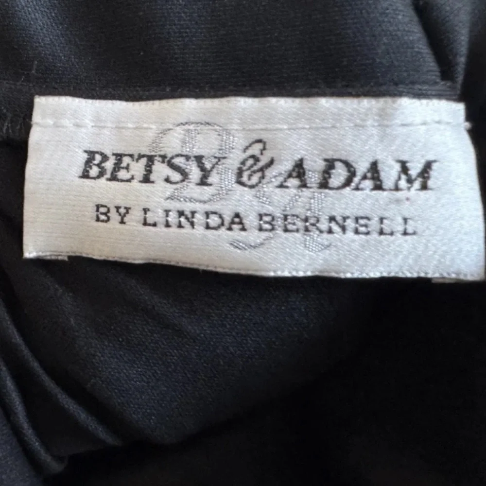 Vintage 90s Y2K Style Betsy & Adam by Linda Bernell Black Beaded Halter Dress 6